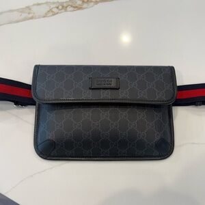 Gucci Black and Red Belt Bag